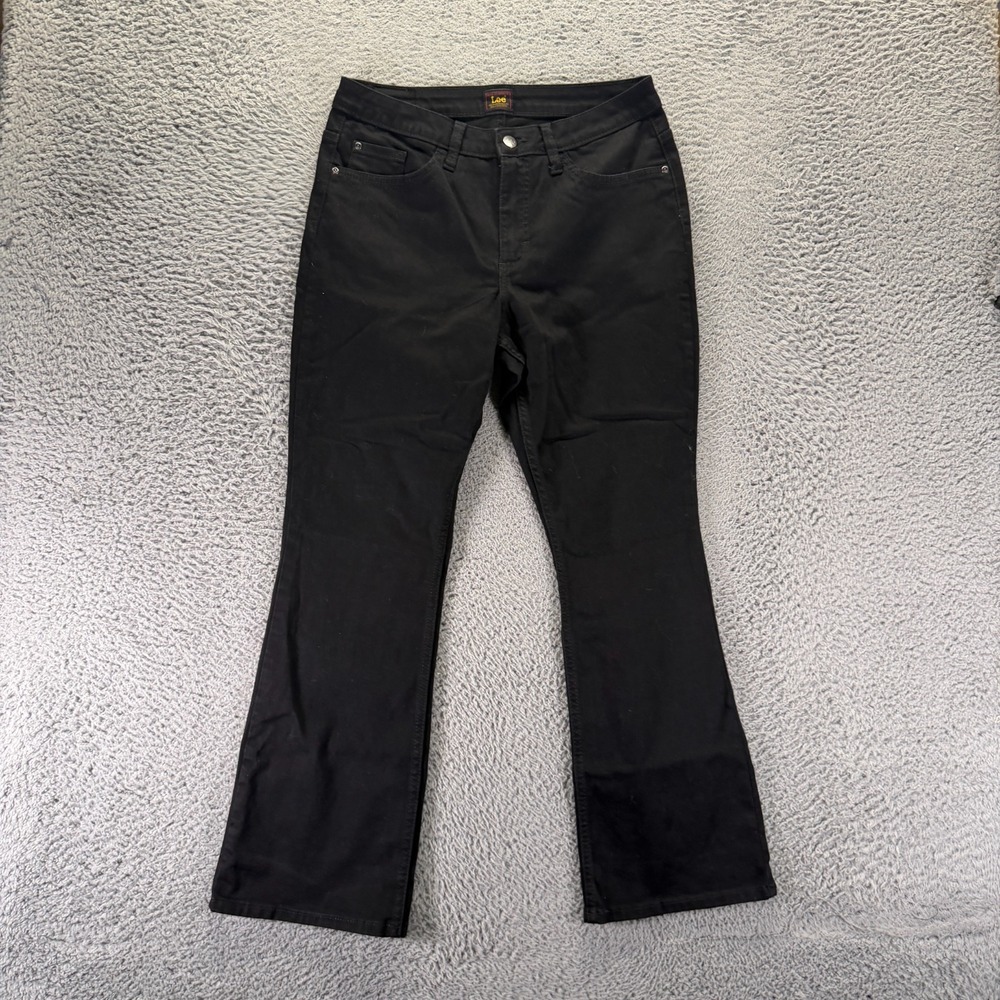 Lee Jeans Womens 10 Black Cotton Denim Bootcut Leg Travel Dark Wash Streetwear